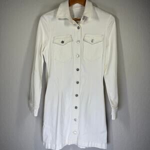 Women's‎ 7 For all Mankind Cream Denim Shirt Dress Size Small